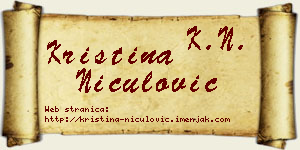 Kristina Niculović vizit kartica